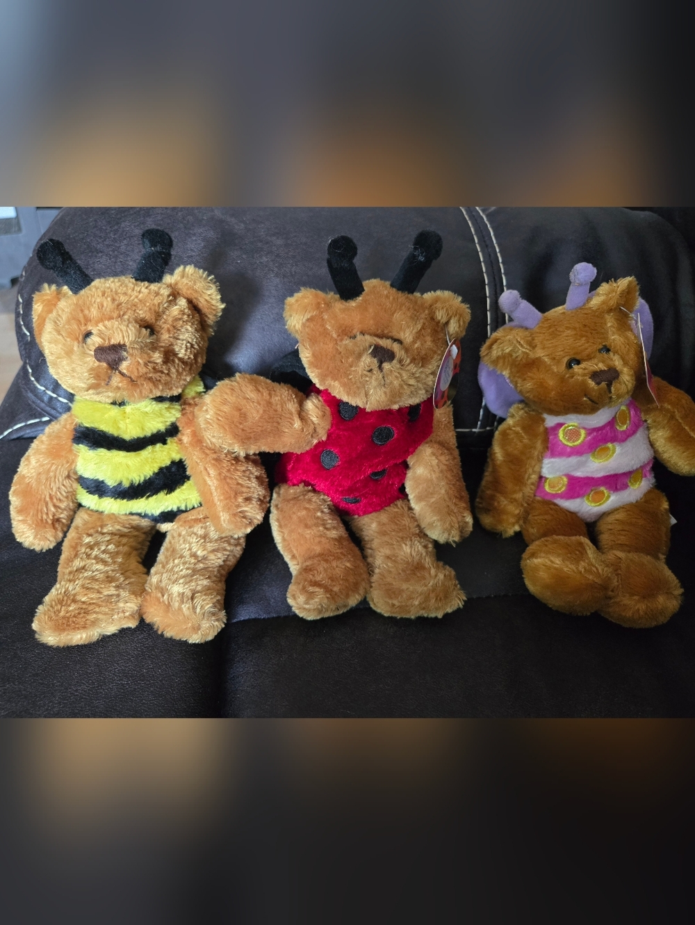 Stuffed Bears - Bee, Lady Bug,  Butterfly